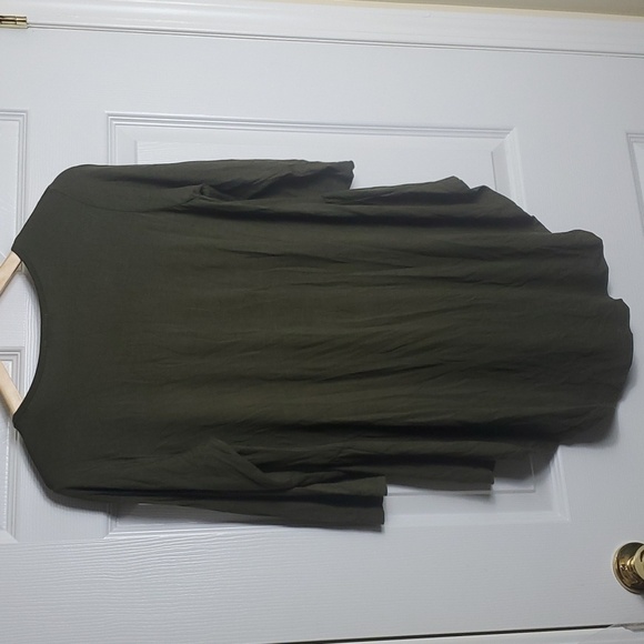HEIMISH USA Tshirt Army Green Tunic with Babydoll  Front Size Small - Picture 5 of 9